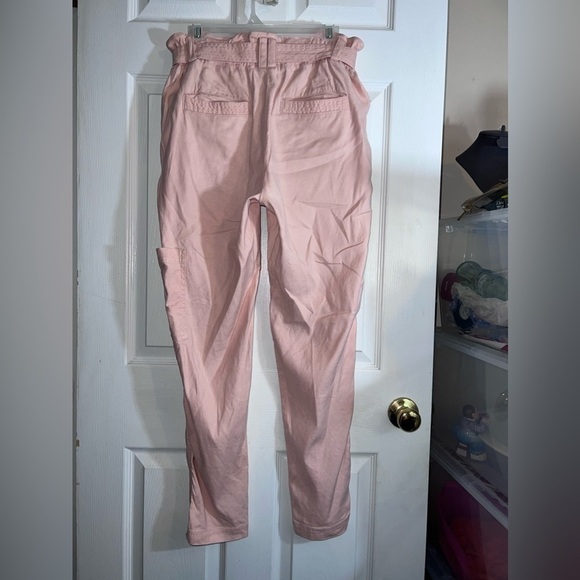 Anthropologie ELEVENSES Romy Paper Bag Waist Linen Blend Pants Pink Sz S - Picture 10 of 15